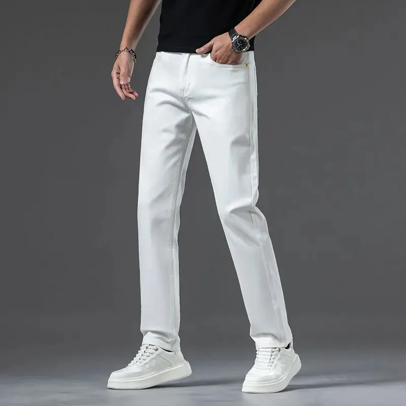 Jeans for Men Comfortable Cotton Fabric Straight Pants Classic Style