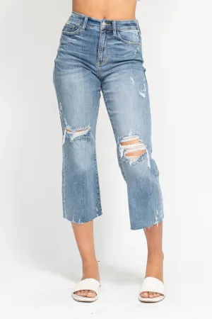 Judy Blue High Waist Destroy Crop Leg Jean