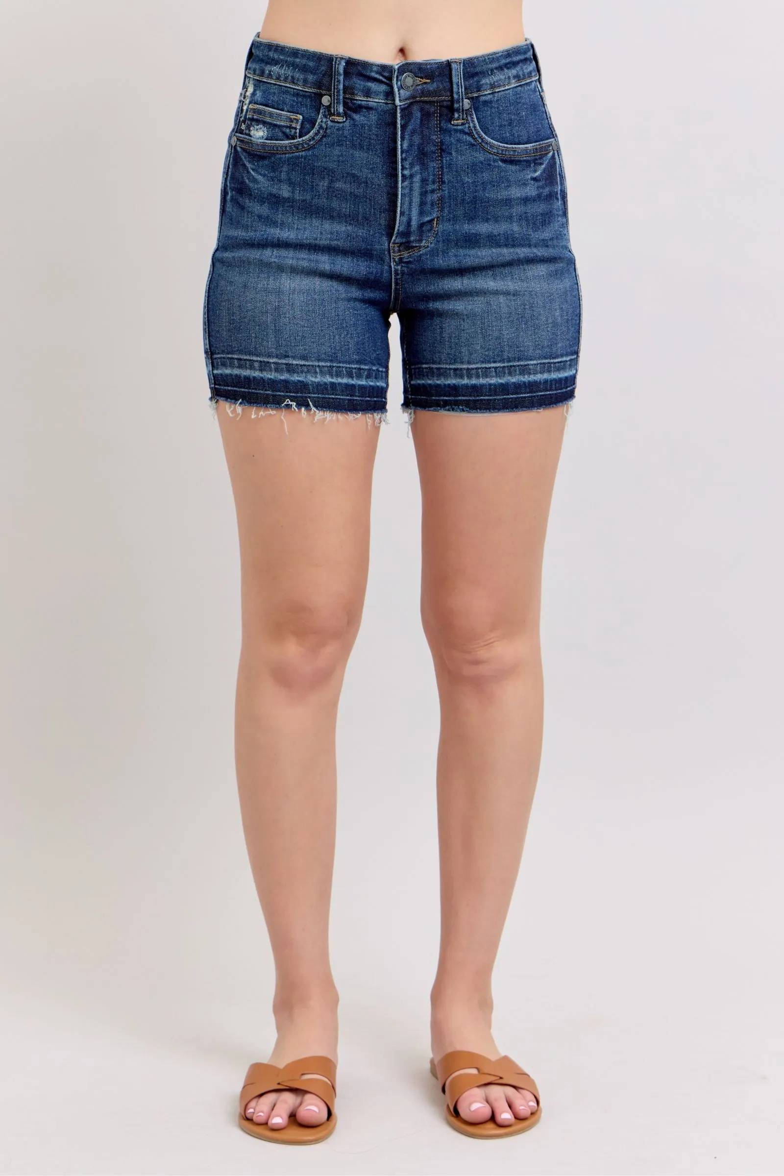 Judy Blue HW TC Destroy Release Hem Shorts