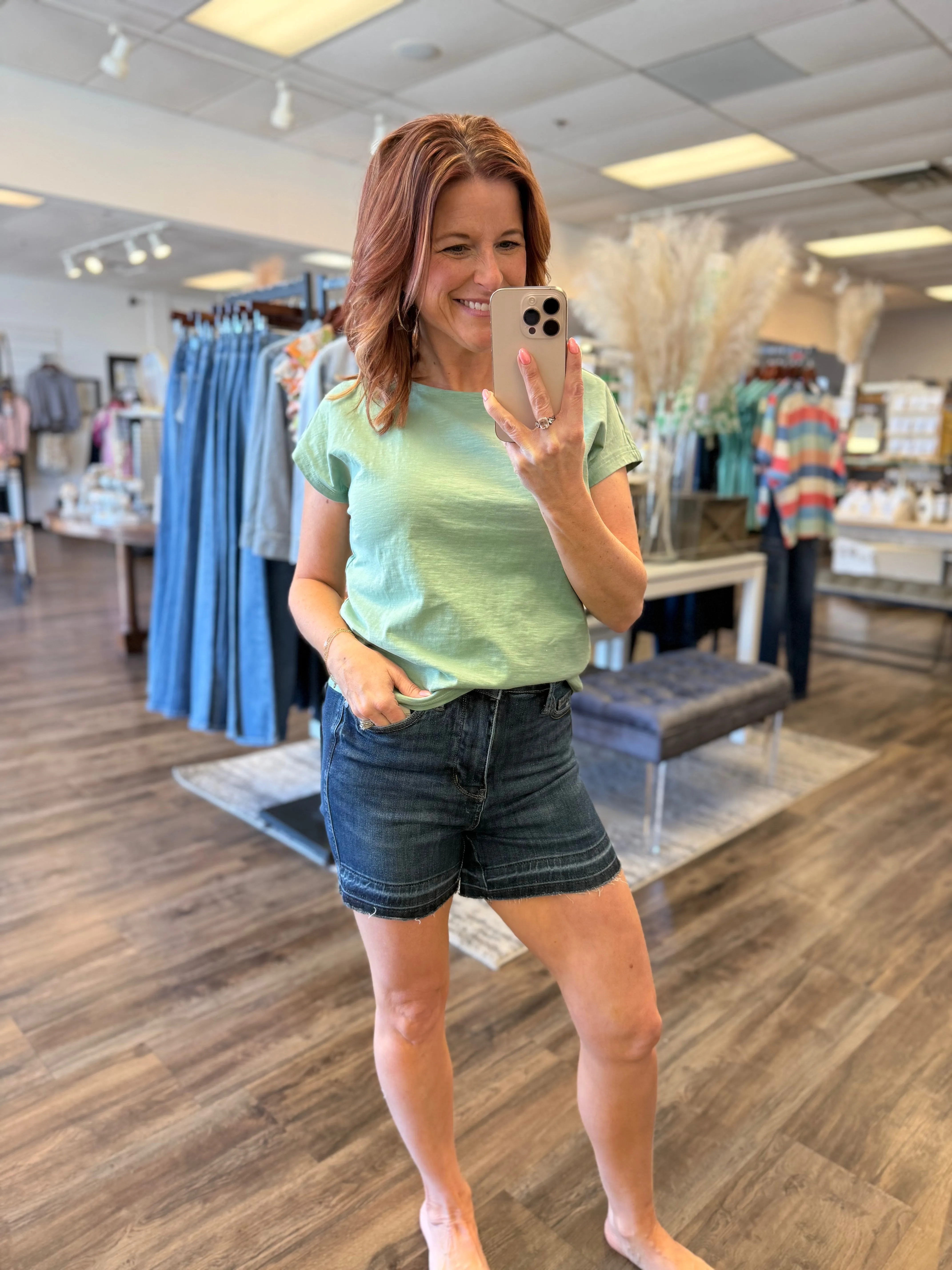 Judy Blue HW TC Destroy Release Hem Shorts