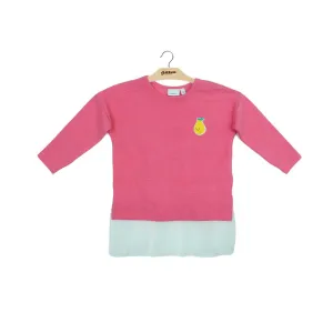 Kids Girl Textured Sweater,Pink