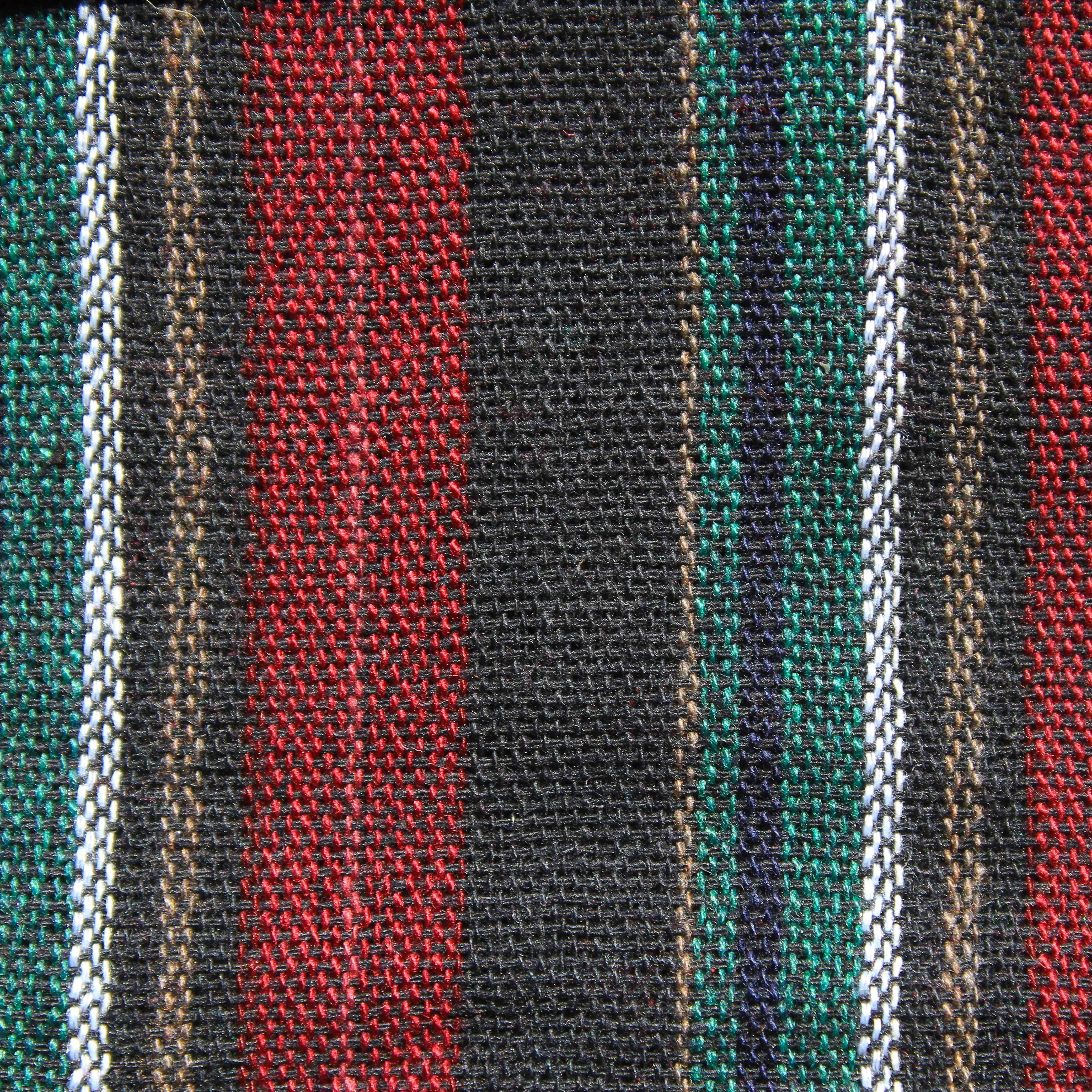 (Large) Crimsony with some Black, Green and White Stripes 0211
