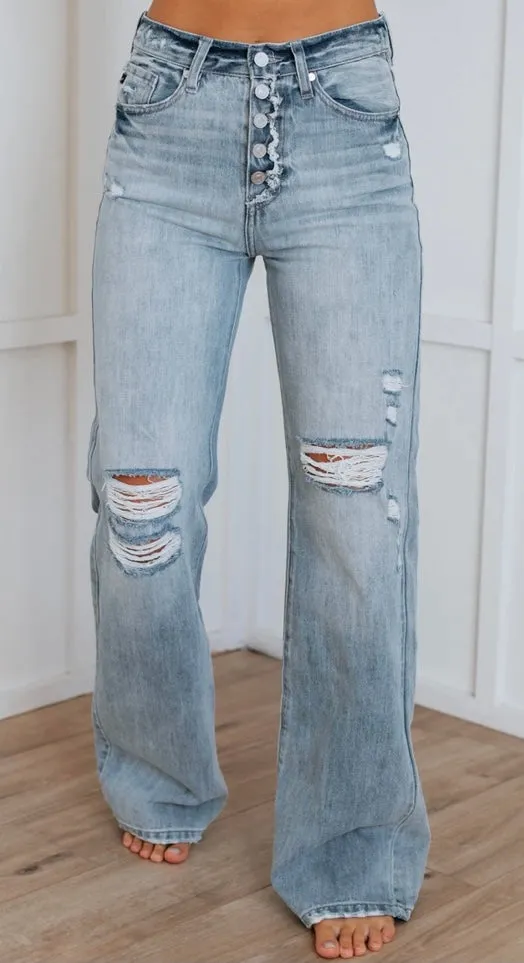 Light wash dad Kan Can jeans