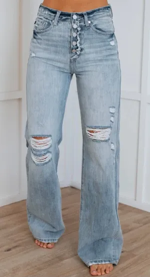 Light wash dad Kan Can jeans