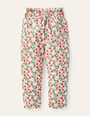 Lightweight Printed Trouser-Boto Pink Strawberry Ditsy
