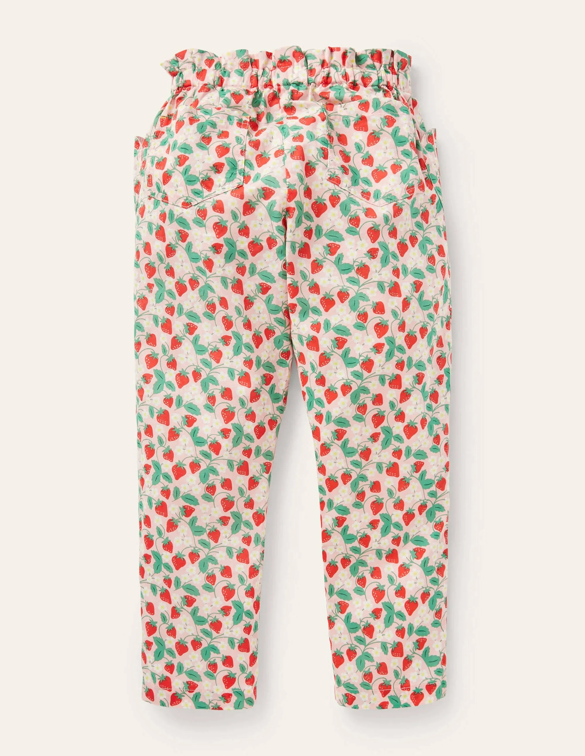 Lightweight Printed Trouser-Boto Pink Strawberry Ditsy