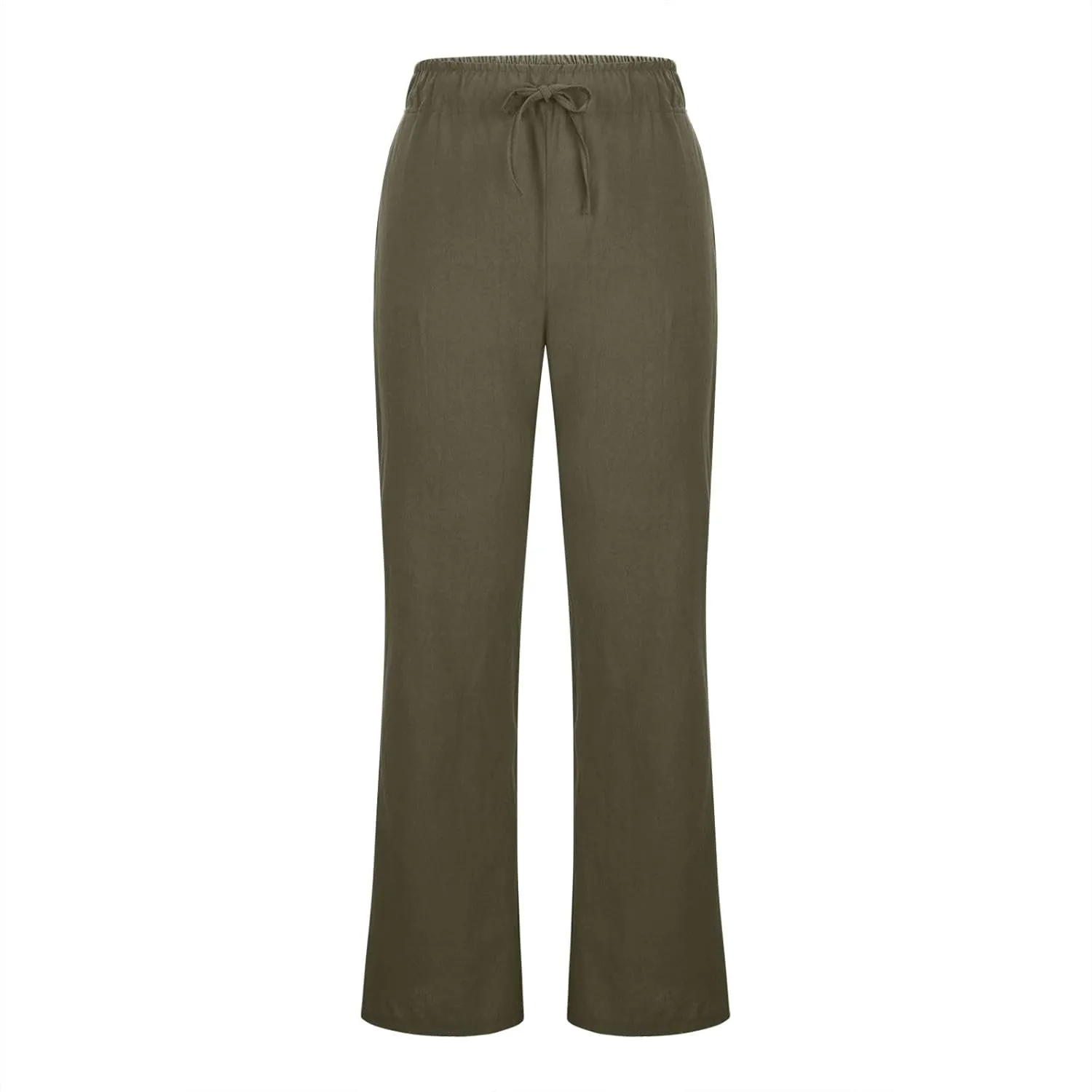 Linen Pants Women Cotton Linen Summer Palazzo Pants Flowy Wide Leg Beach Trousers Vacation Travel Pants with Pockets