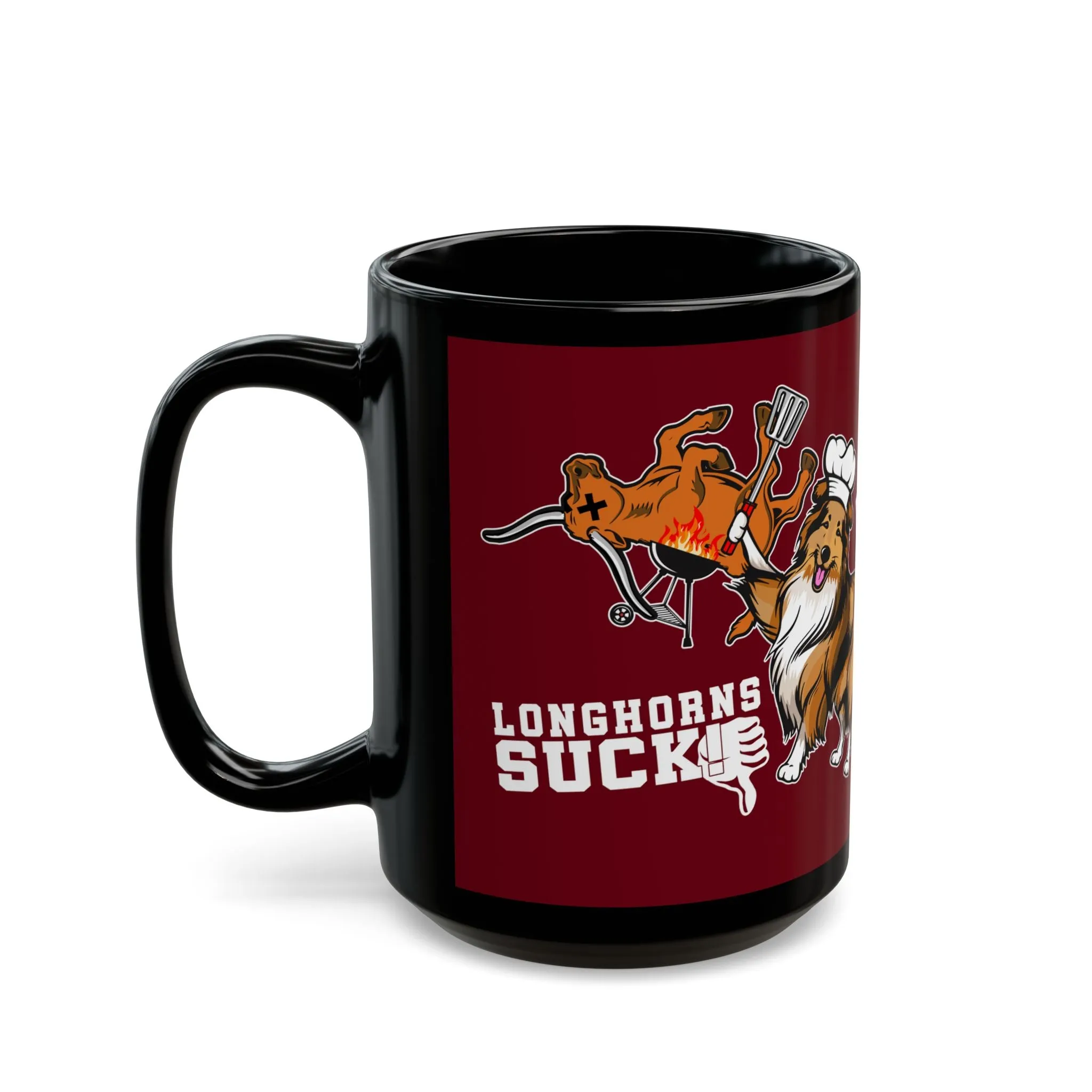 Longhorn Burgers Anyone? (for A&M fans) - Black Mug (11oz, 15oz)