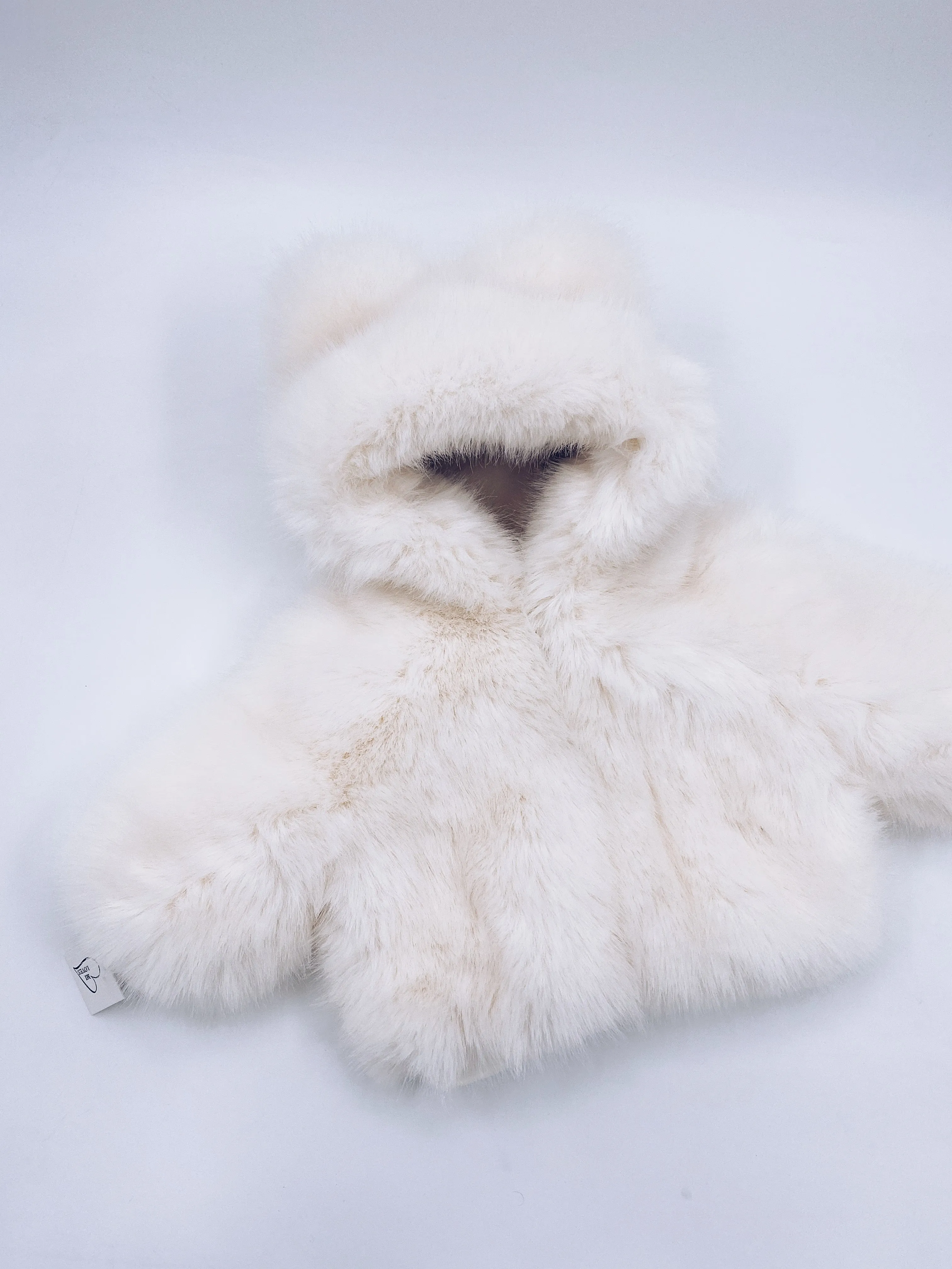 MI LOVES SIGNATURE SYNTHETIC Little Bear Bomber jacket in Ivory.