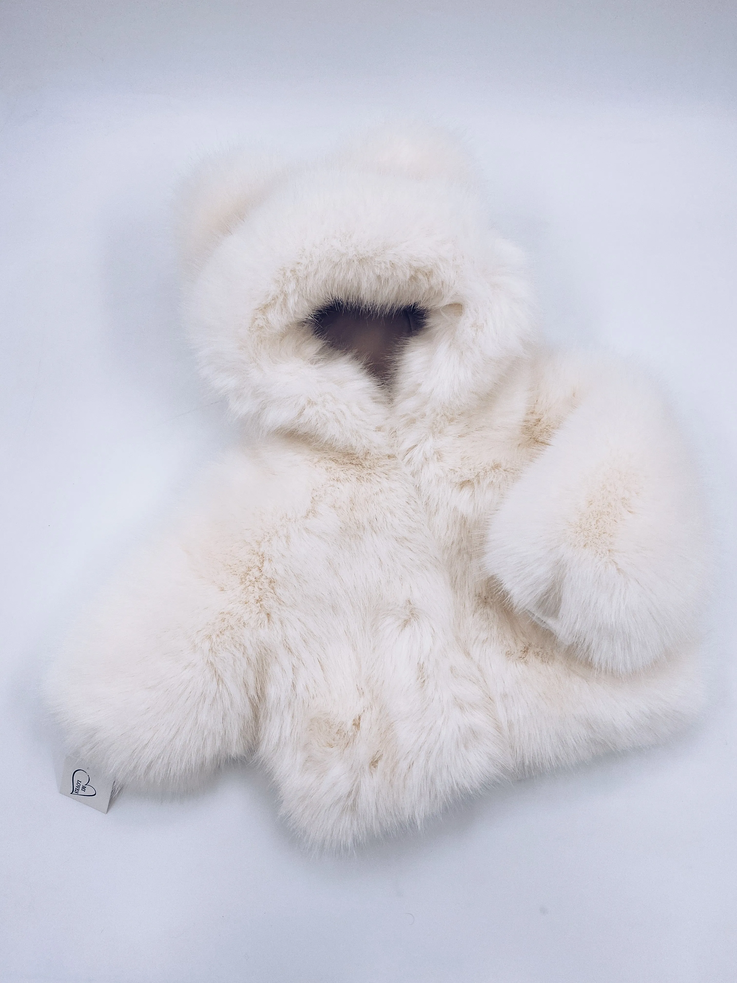 MI LOVES SIGNATURE SYNTHETIC Little Bear Bomber jacket in Ivory.