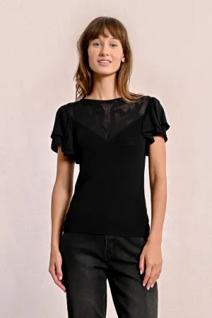 Molly Bracken Black Knitted Top