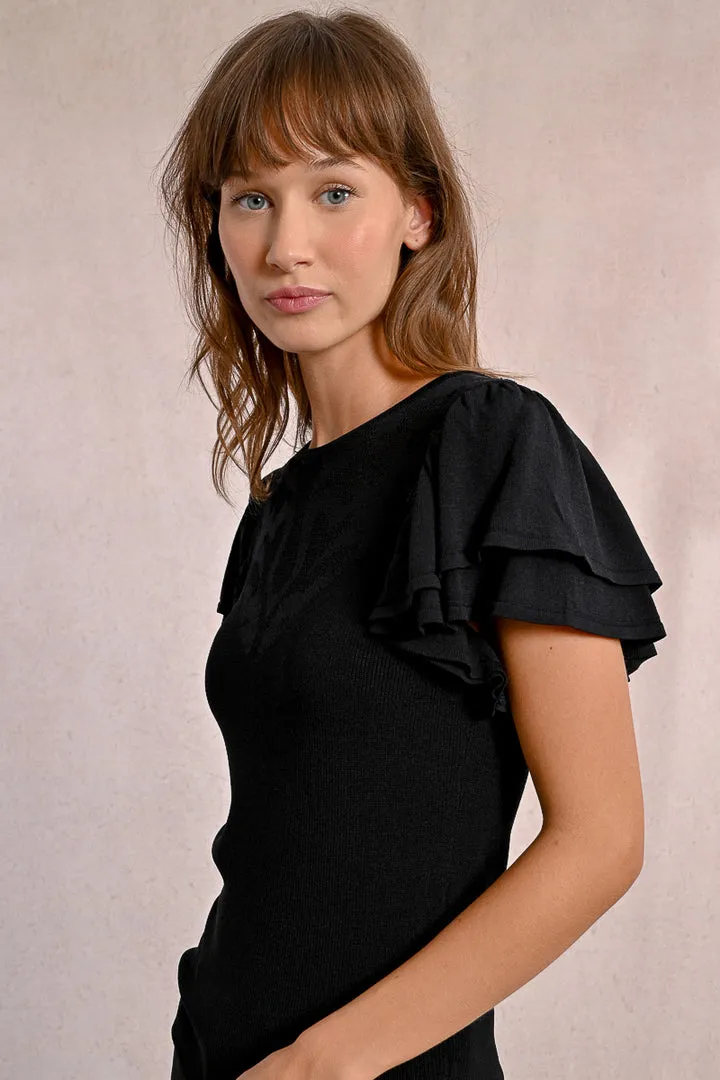 Molly Bracken Black Knitted Top
