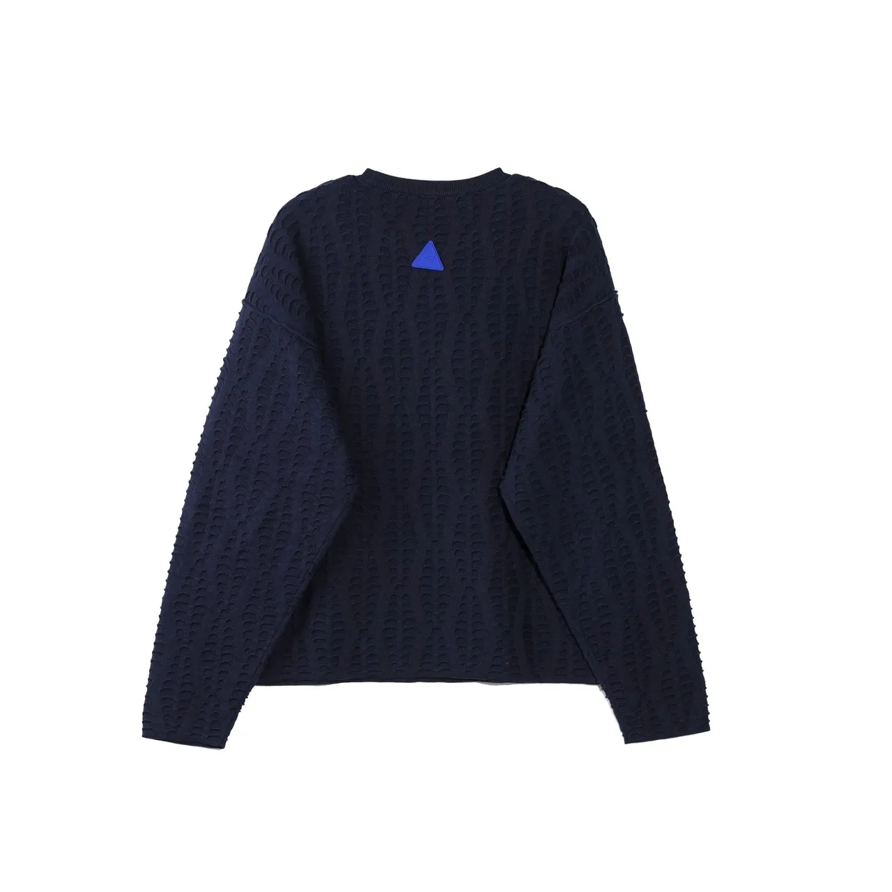 Navy Fish Scale Textured Sweater