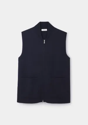 Navy Merino Knit Gilet