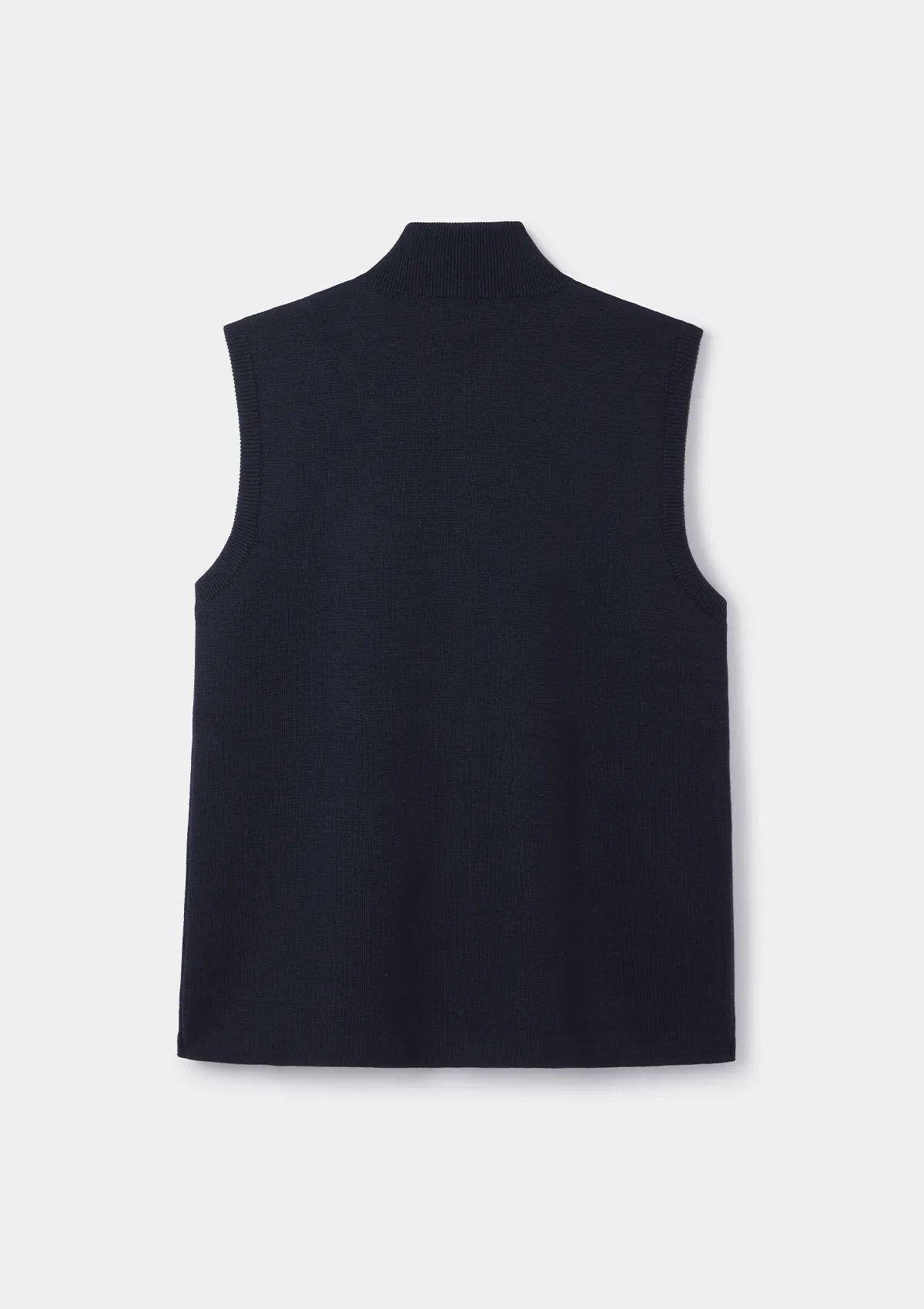 Navy Merino Knit Gilet