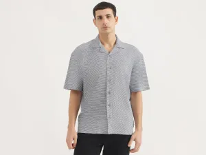 Oversized Fit Cuban Collar Patterned Shirt