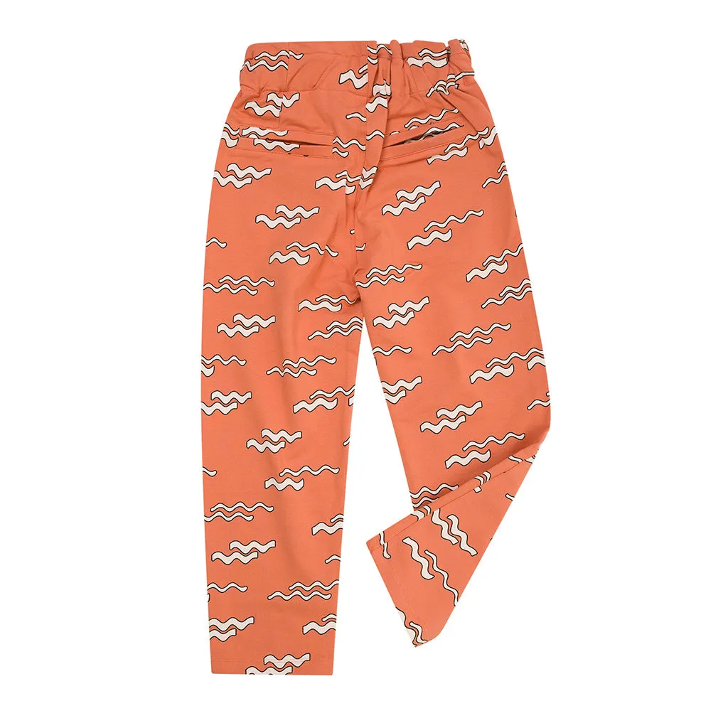 Pants High Waist Waves Orange