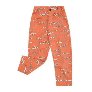 Pants High Waist Waves Orange
