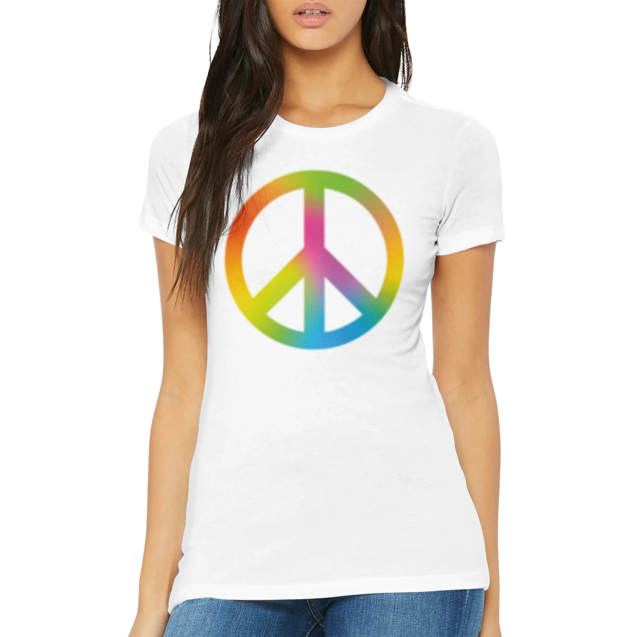 Peace Sign  -  Premium Womens Crewneck T-shirt