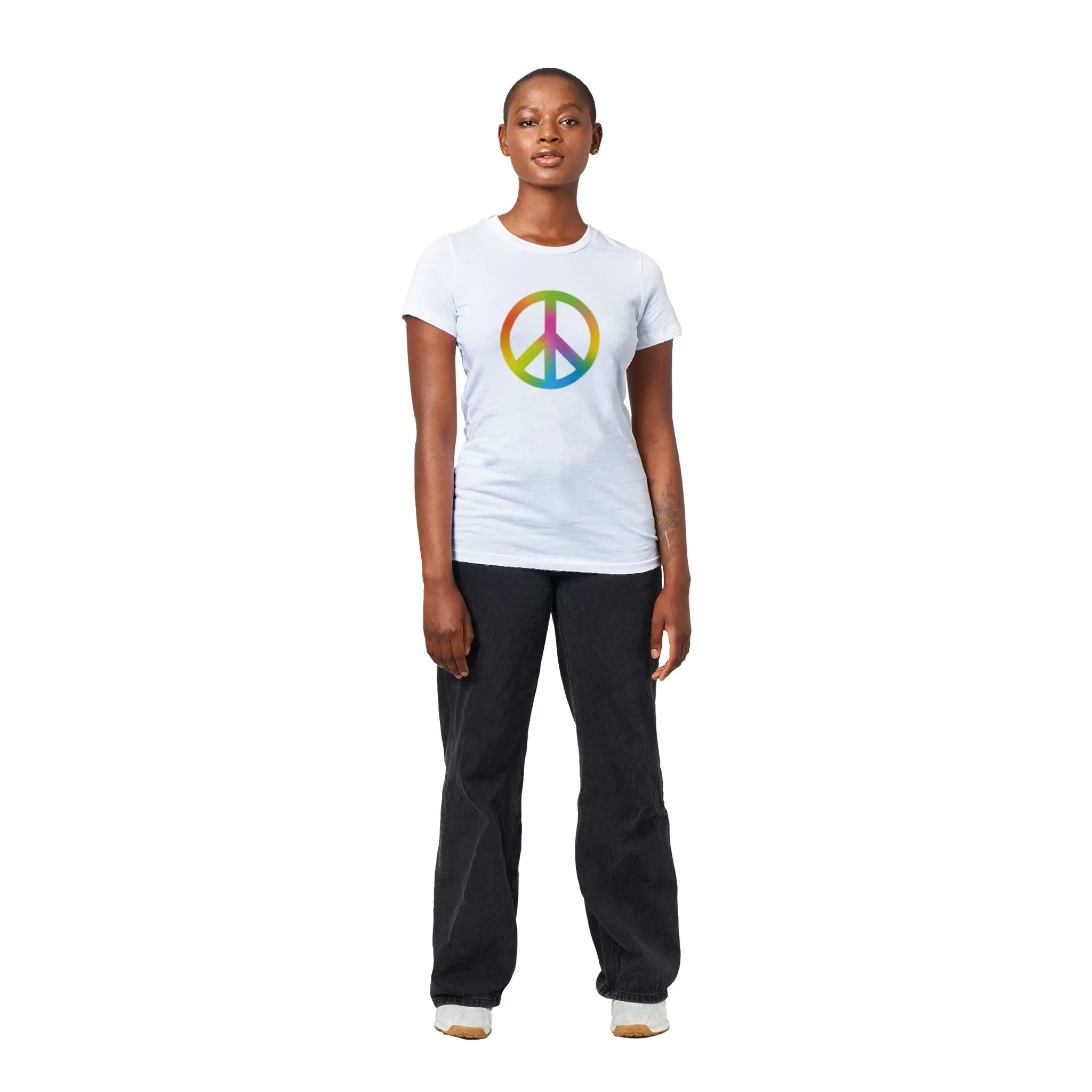 Peace Sign  -  Premium Womens Crewneck T-shirt