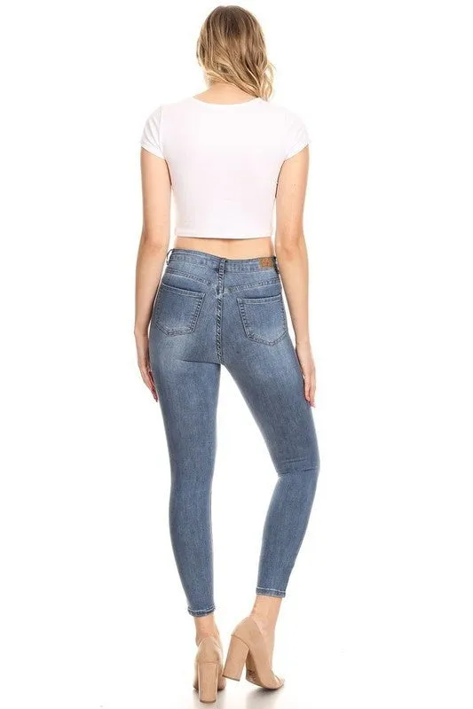 Pearl Detail Skinny Jeans