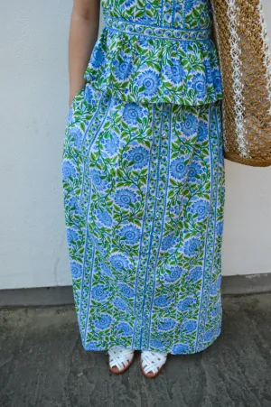Pink City Prints Freya Peacock Border Skirt