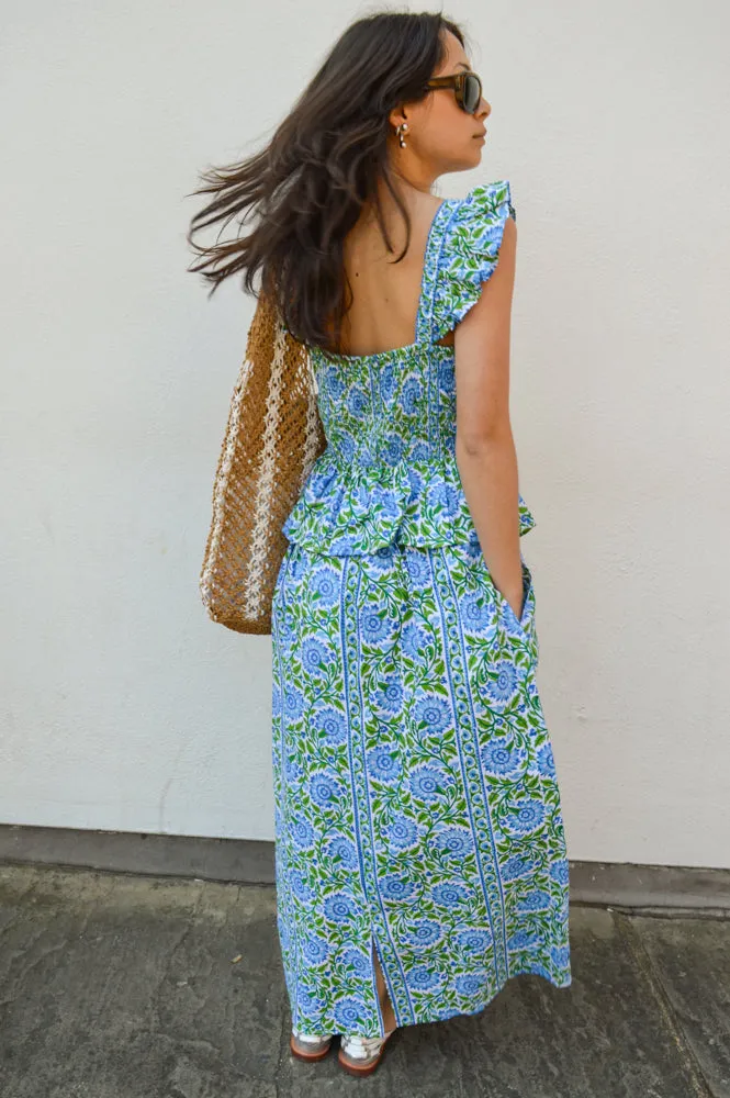 Pink City Prints Freya Peacock Border Skirt