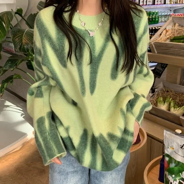 Print Knitted Sweater Women