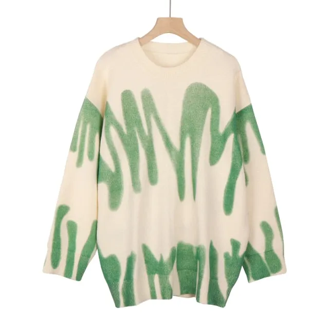 Print Knitted Sweater Women