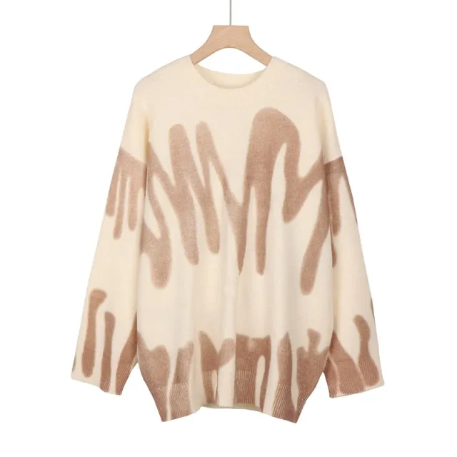 Print Knitted Sweater Women