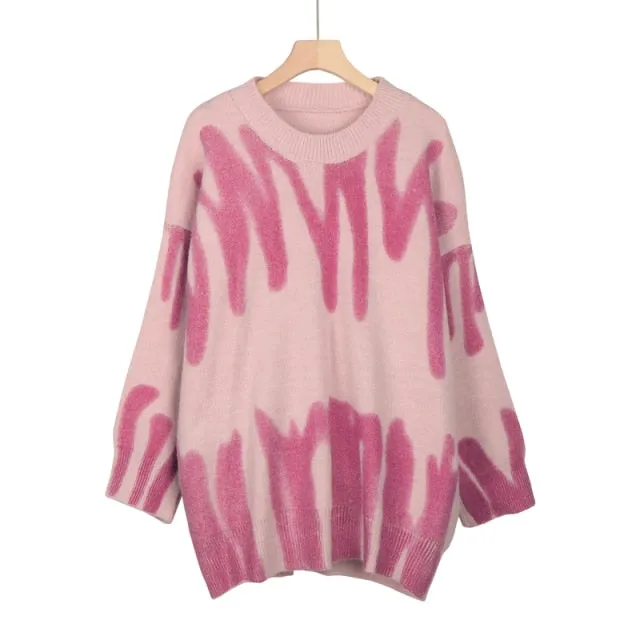 Print Knitted Sweater Women