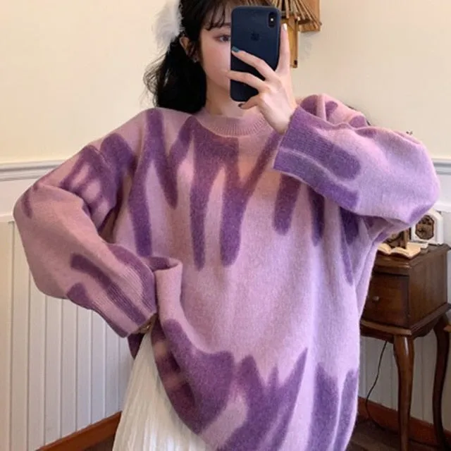 Print Knitted Sweater Women