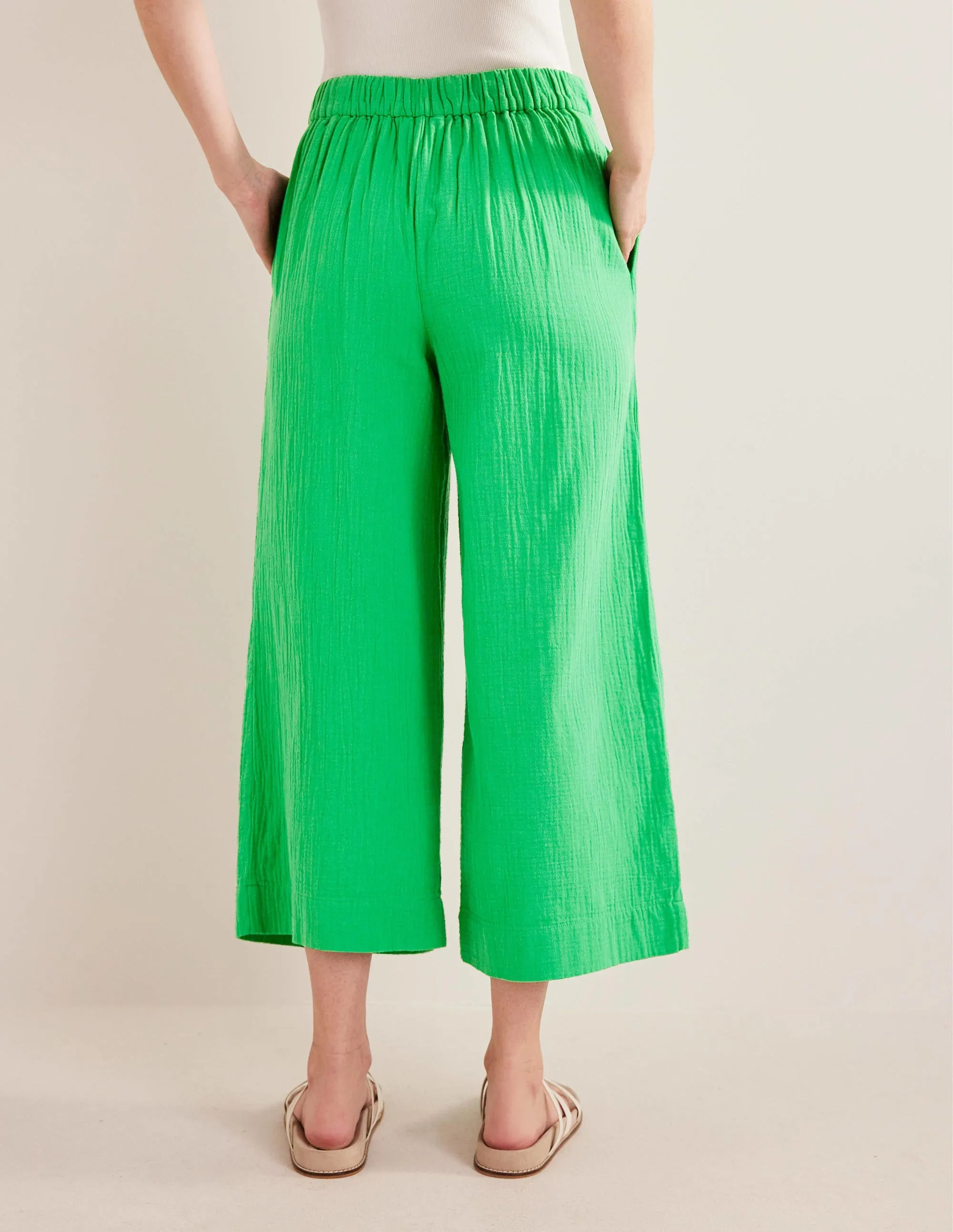 Pull-on Doublecloth Trousers-Bright Green