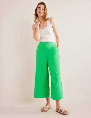 Pull-on Doublecloth Trousers-Bright Green