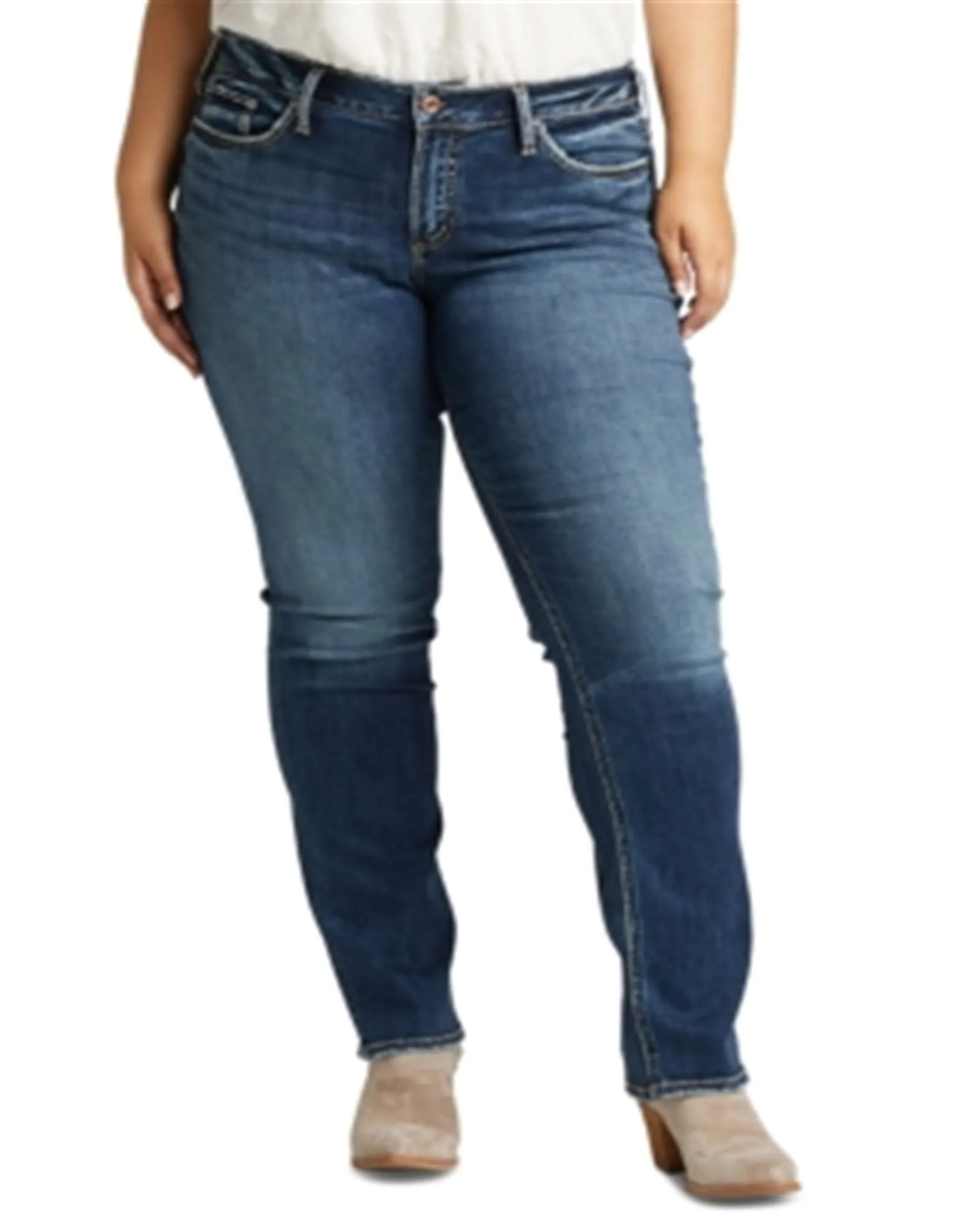 Silver Jeans Co.Women's Trendy  Suki Straight Leg Jeans Blue  16x30 | Blue