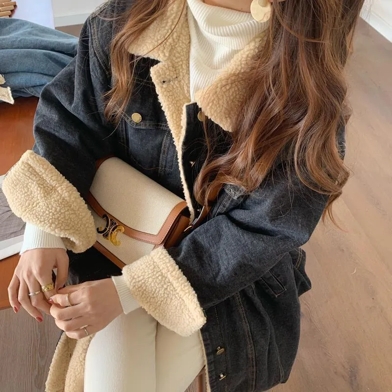 Slim And Thick Warm Denim Cotton Jacket