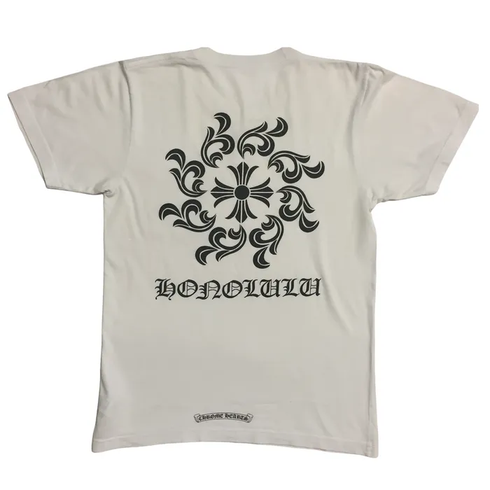 Tee CHROME HEARTS White Honolulu Pocket Logo Vintage