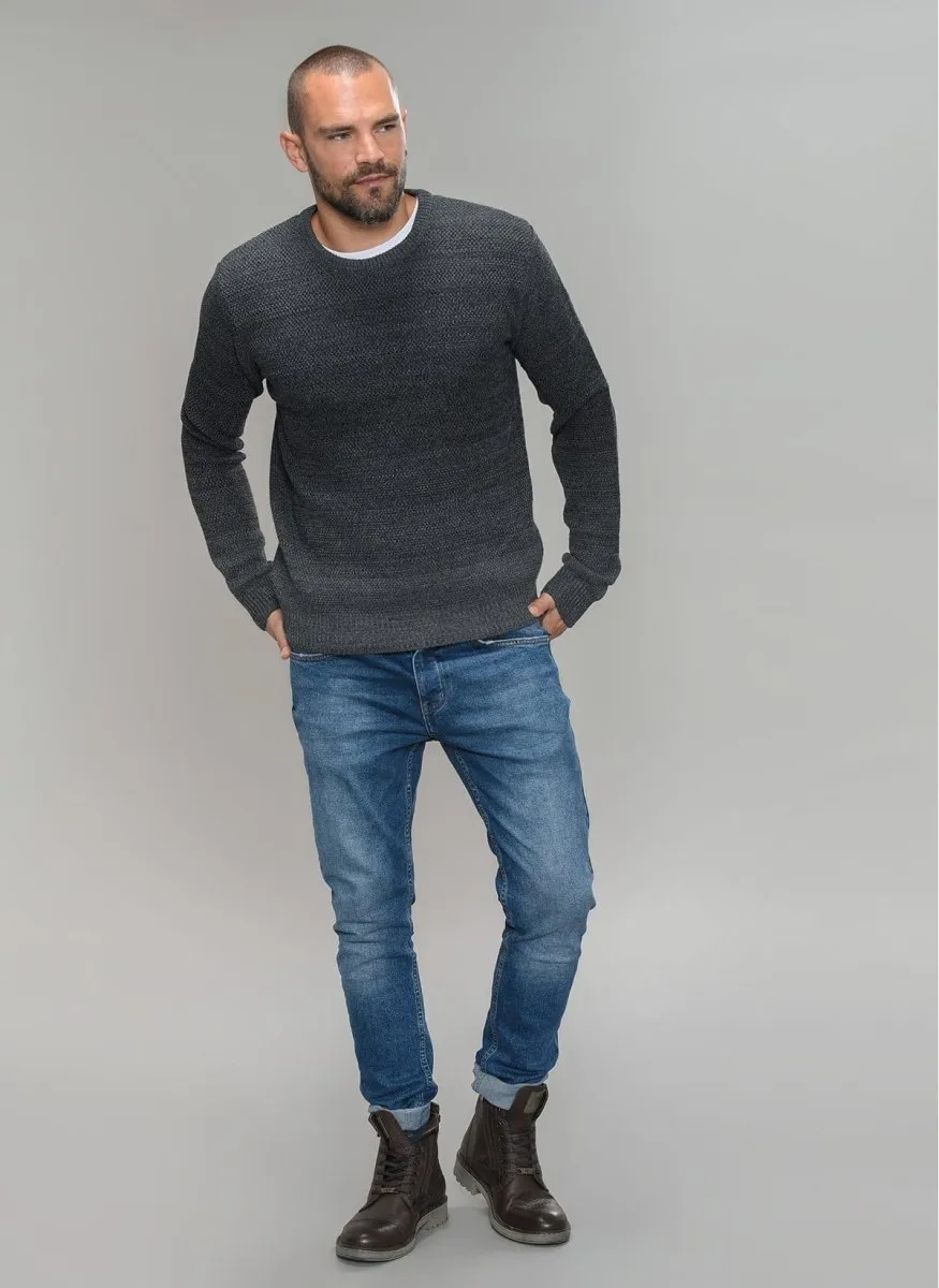 Textured Bi-Color Sweater