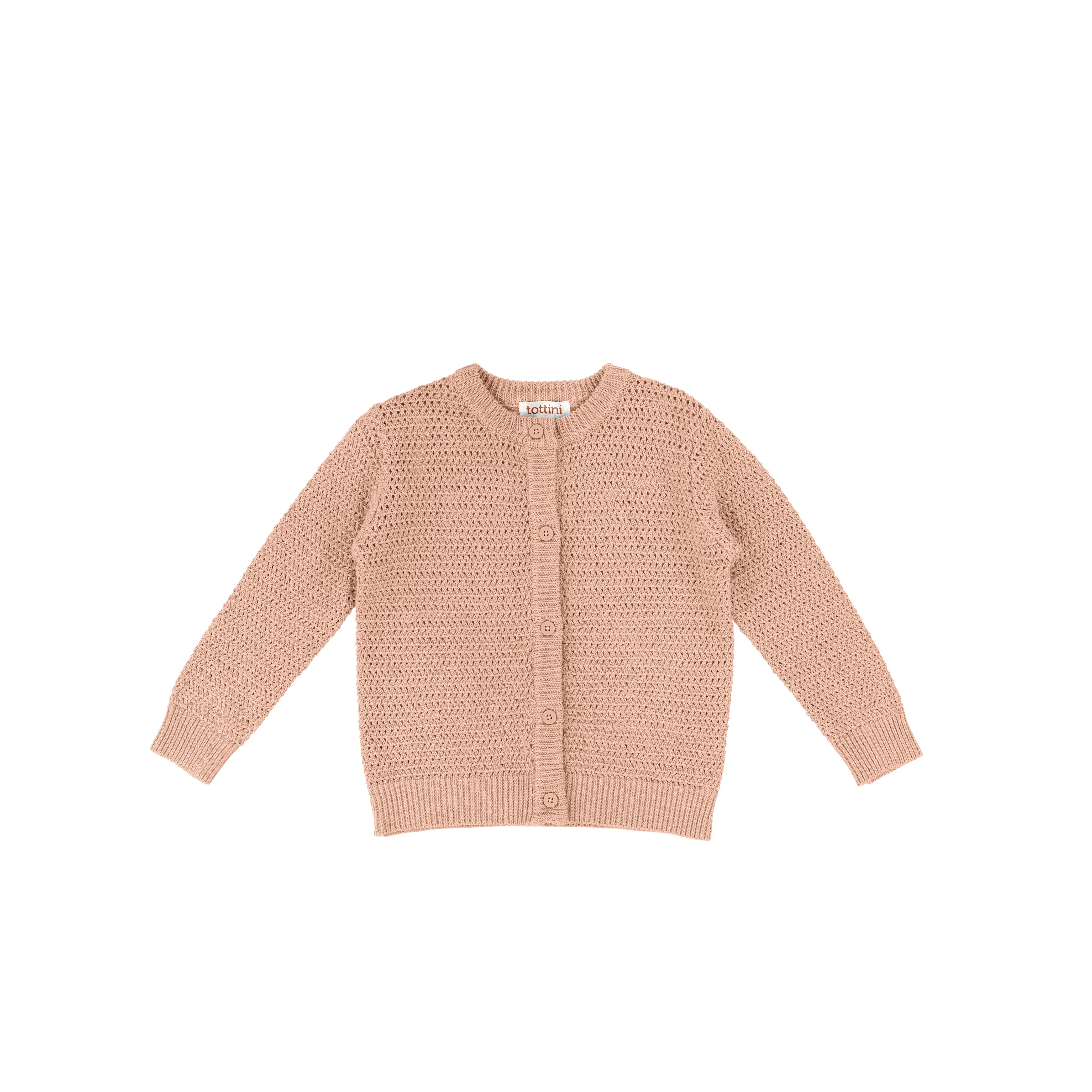 textured crewneck cardigan