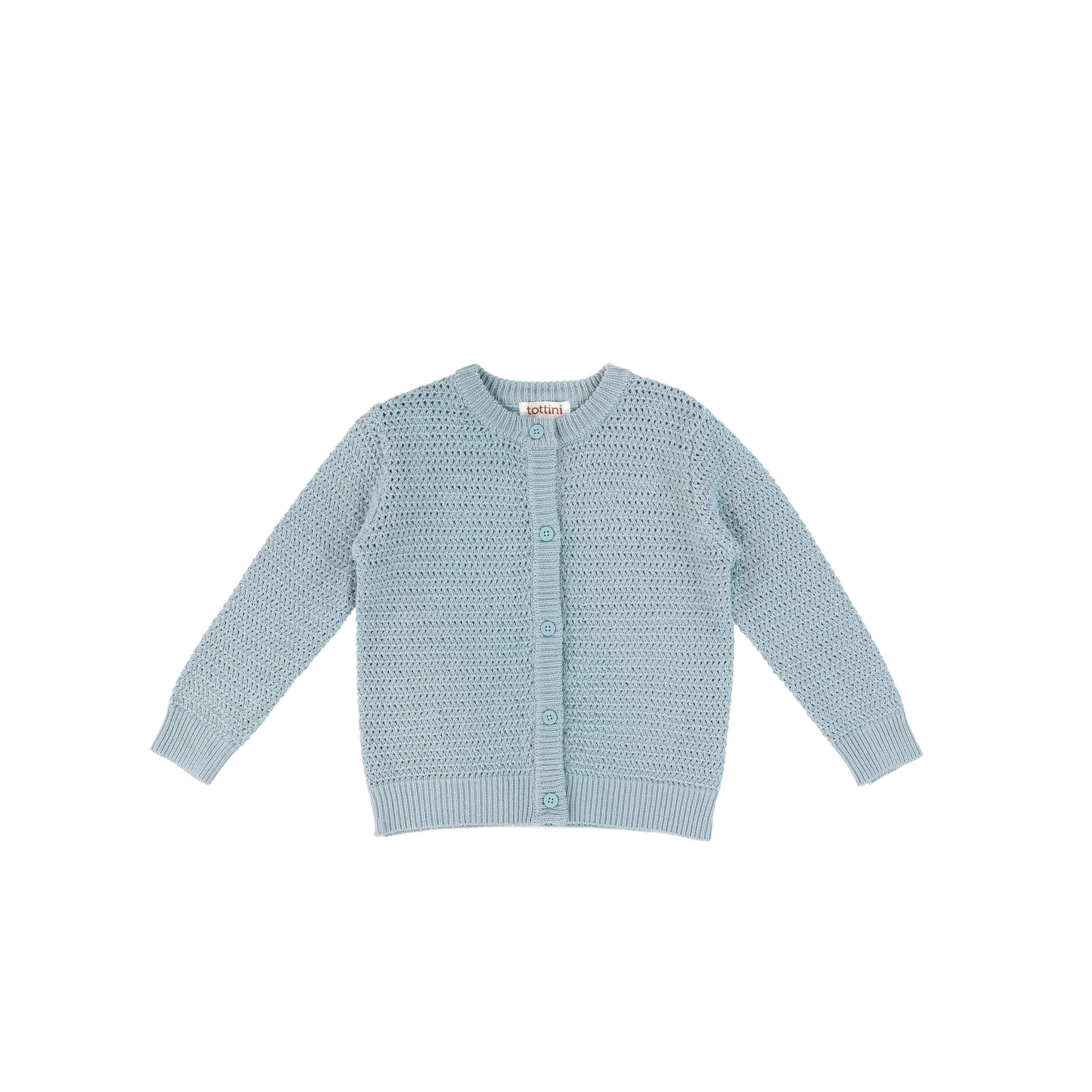 textured crewneck cardigan