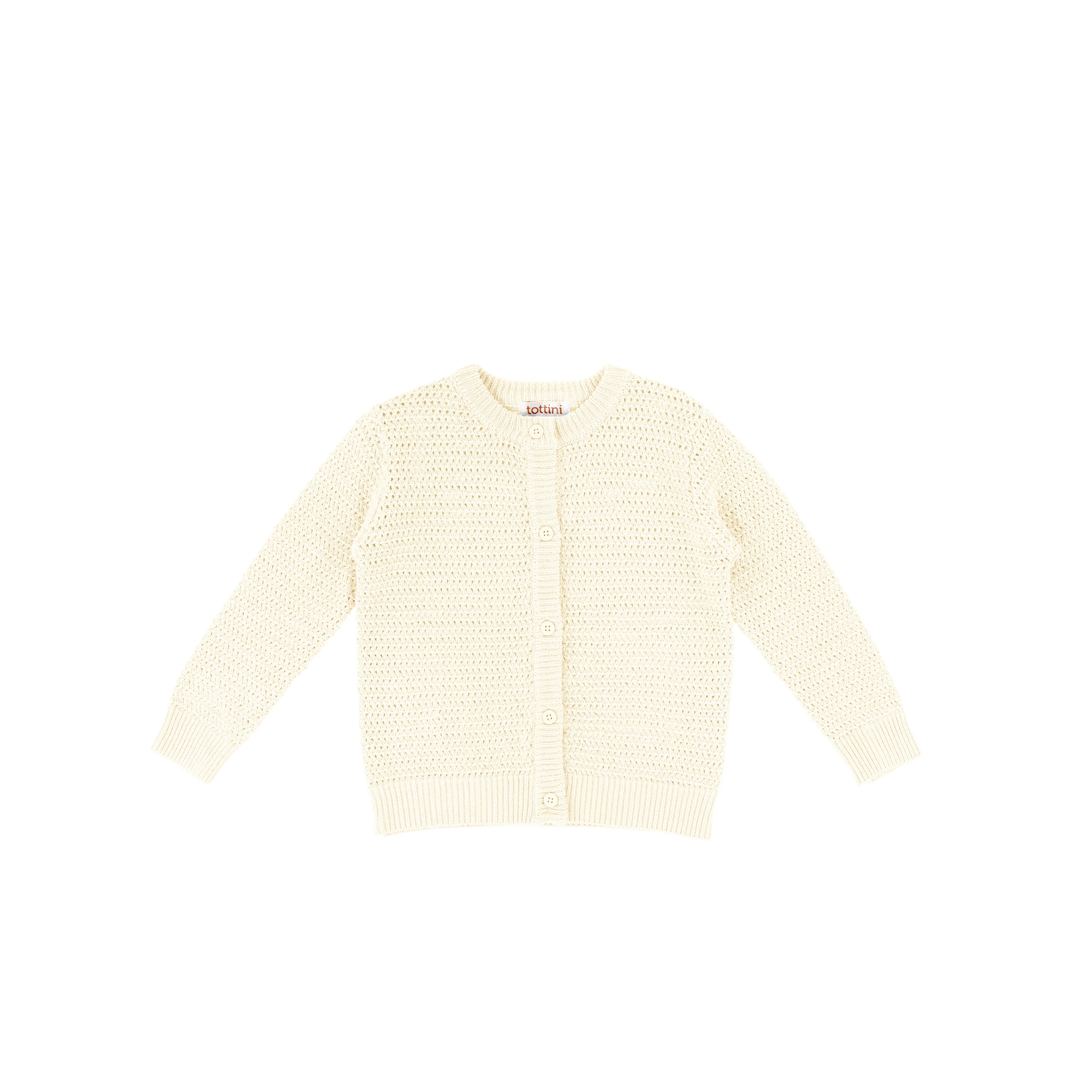textured crewneck cardigan