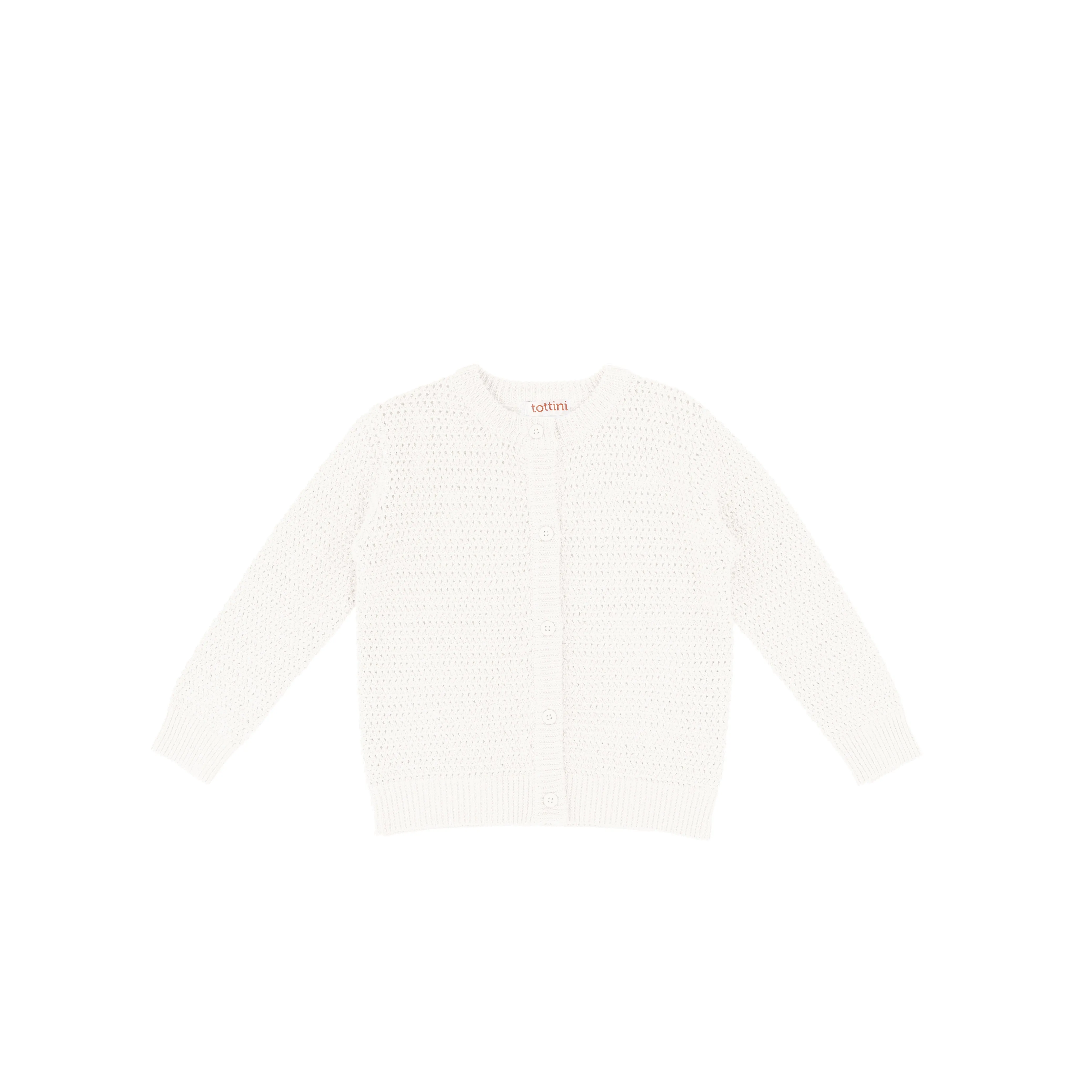 textured crewneck cardigan
