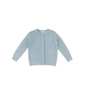 textured crewneck cardigan