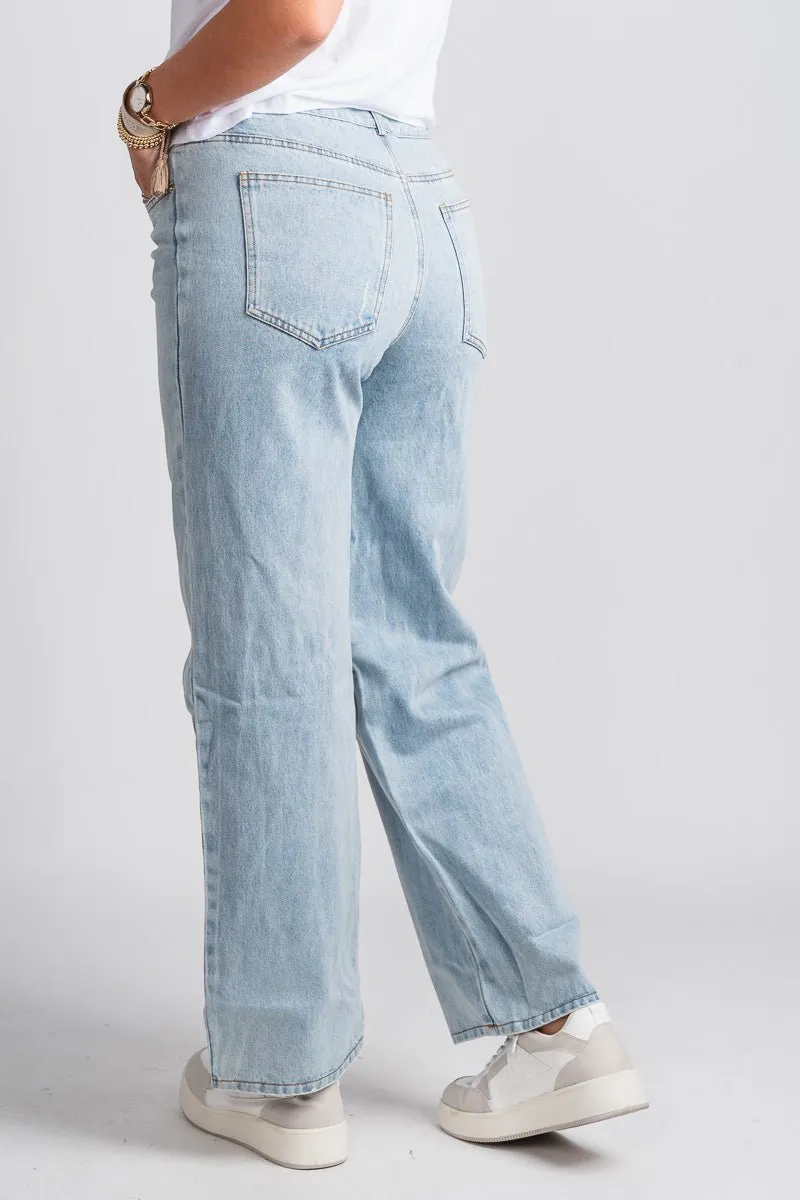 Tie waist high rise wide leg jeans ojai