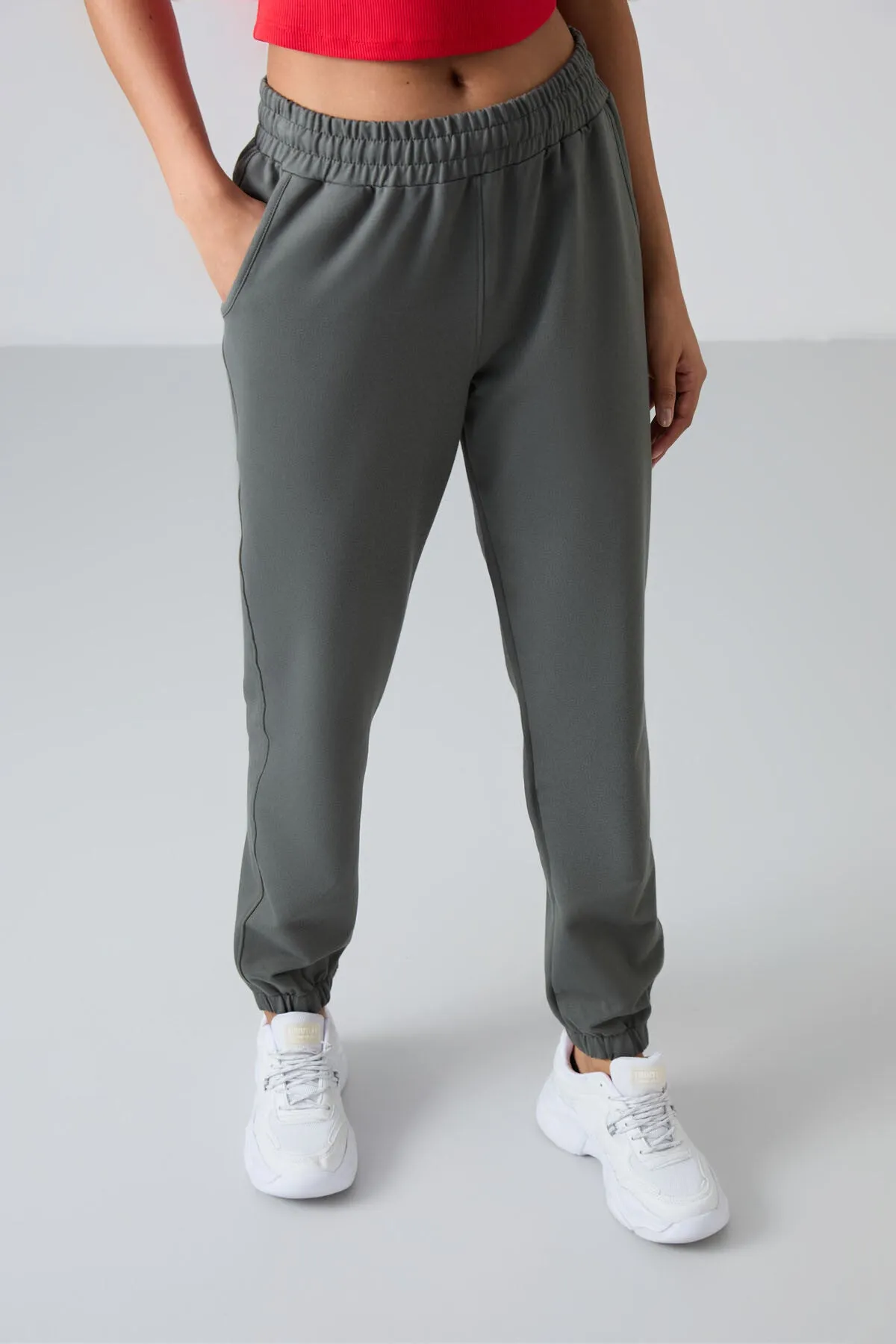 TMY Çağla Pocket High Waist Comfortable Fit Elastic Cuff Women's Sweatpants - 94583 - Farnborough