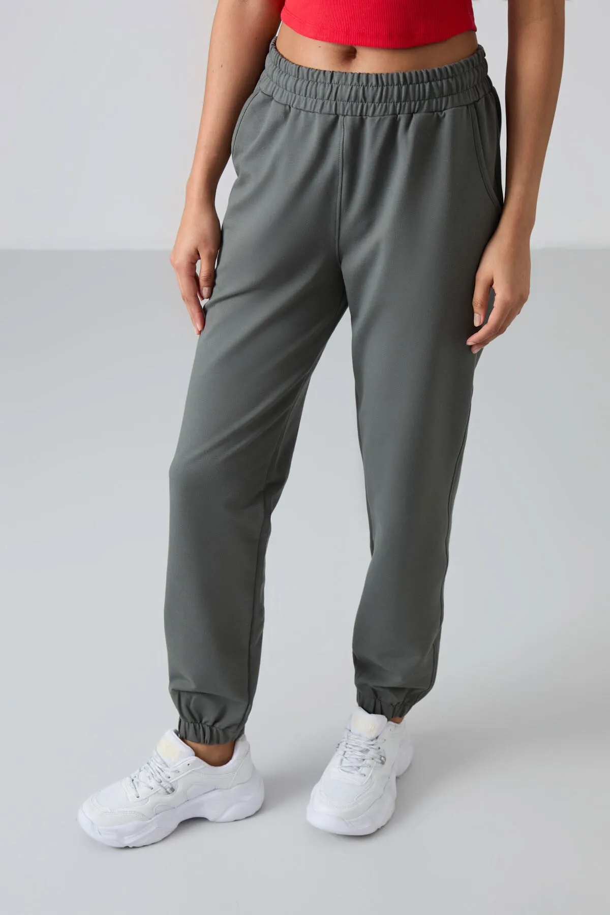 TMY Çağla Pocket High Waist Comfortable Fit Elastic Cuff Women's Sweatpants - 94583 - Farnborough