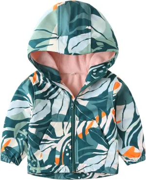 Toddler Boys Girls Fleece Lined Jacket Zip Up Hoodie, Camouflage Outerwear Windbreaker Spring Fall Jackets for Kids