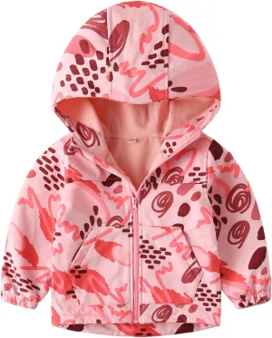 Toddler Boys Girls Fleece Lined Jacket Zip Up Hoodie, Camouflage Outerwear Windbreaker Spring Fall Jackets for Kids