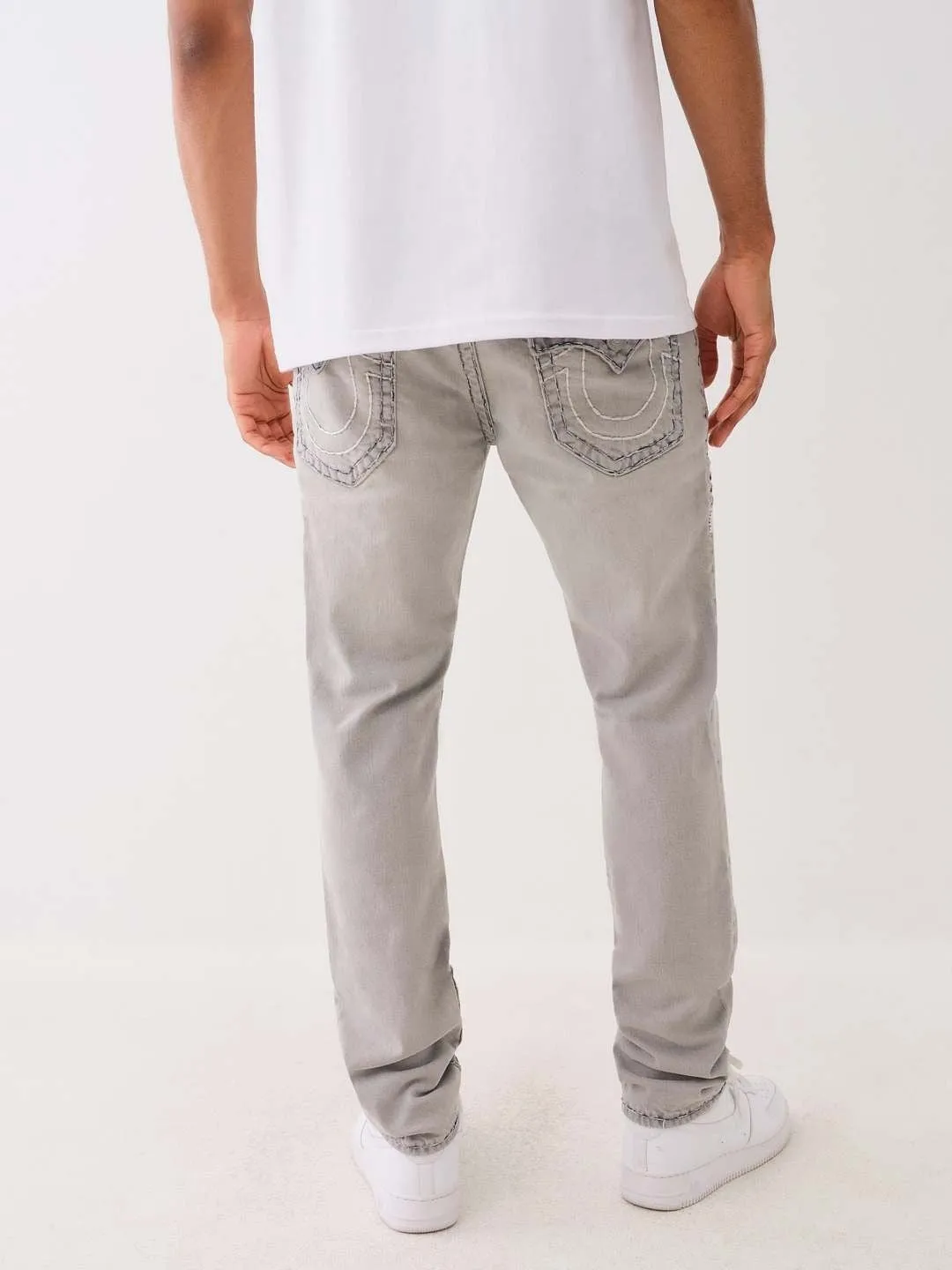 True Religion Super T Rocco Slim Fit Grey Mid-Rise Washed Jeans