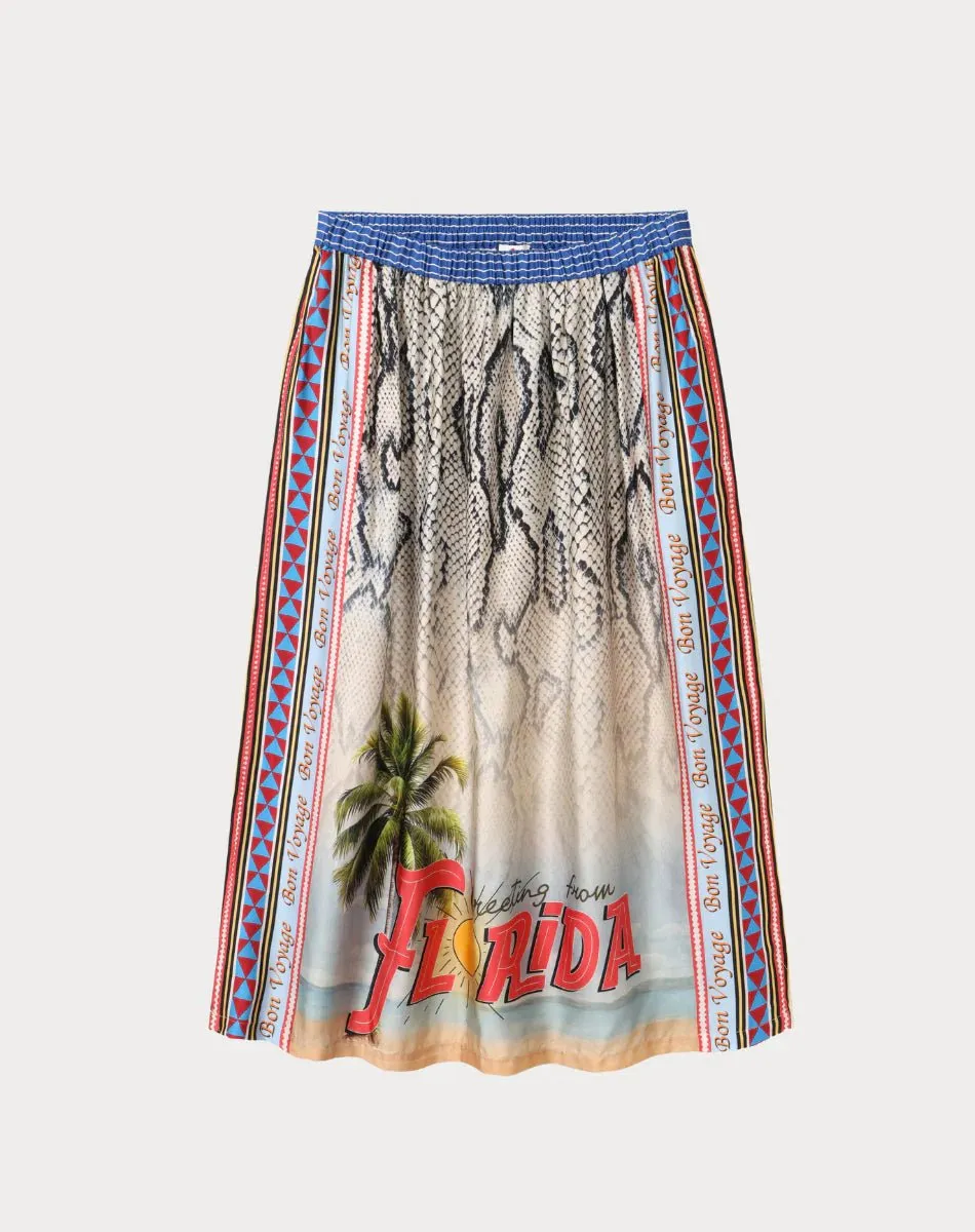 Vanessa Printed Midi Skirt - Snake